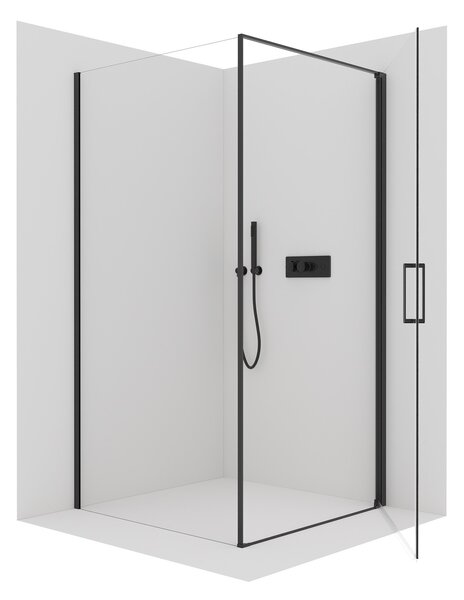 CERANO - Sprchovací kút Porte - čierna / transparentná - 100x100 cm