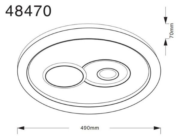 GLOBO 48470 RUIZ I stropné svietidlo D490mm LED 36W 4090/2686lm 3000+4000+6500K biela