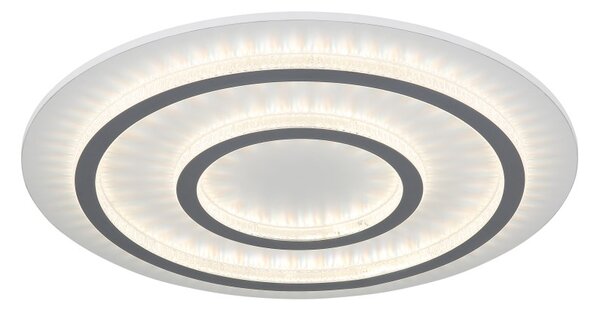 GLOBO 48042-60W JAYDEN stropné svietidlo D550mm LED 60W 9100/2100lm 3000-6500K biela, šedá, krištáľový efekt, časovač, diaľkový ovládač