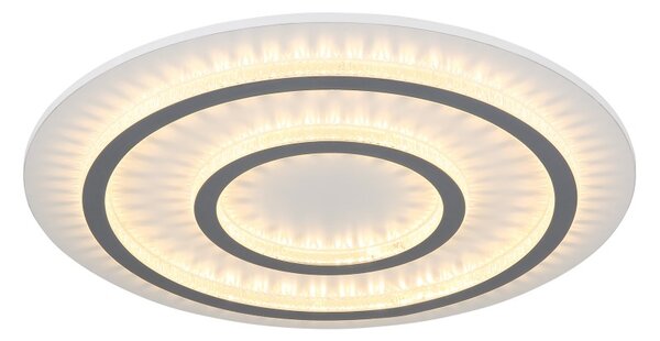 GLOBO 48042-60W JAYDEN stropné svietidlo D550mm LED 60W 9100/2100lm 3000-6500K biela, šedá, krištáľový efekt, časovač, diaľkový ovládač
