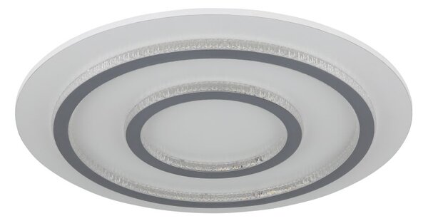 GLOBO 48042-60W JAYDEN stropné svietidlo D550mm LED 60W 9100/2100lm 3000-6500K biela, šedá, krištáľový efekt, časovač, diaľkový ovládač