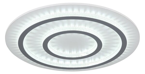 GLOBO 48042-60W JAYDEN stropné svietidlo D550mm LED 60W 9100/2100lm 3000-6500K biela, šedá, krištáľový efekt, časovač, diaľkový ovládač