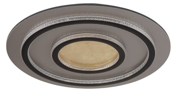 GLOBO 48042-60G JAYDEN stropné svietidlo D550mm LED 60W 9100/2100lm 3000-6500K čierna, zlatá, krištáľový efekt, časovač, diaľkový ovládač