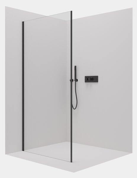 CERANO - Zástena Porte - čierna / transparentná - 100x195 cm
