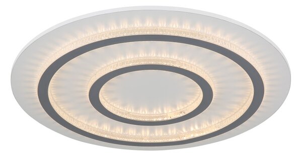 GLOBO 48042-60W JAYDEN stropné svietidlo D550mm LED 60W 9100/2100lm 3000-6500K biela, šedá, krištáľový efekt, časovač, diaľkový ovládač
