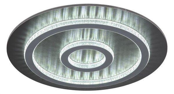 GLOBO 48042-40A JAYDEN stropné svietidlo D450mm LED 40W 4700/1300lm 3000-6500K čierna, šedá, krištáľový efekt, časovač, diaľkový ovládač