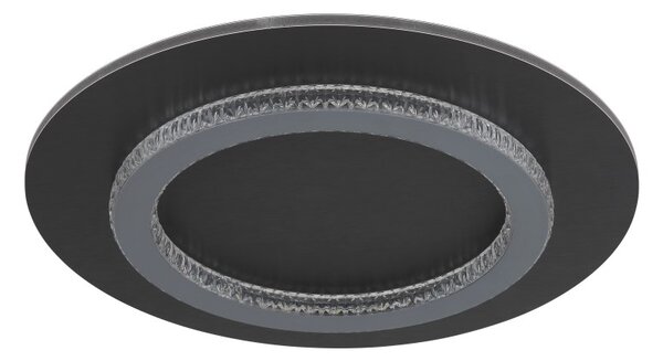 GLOBO 48042-24A JAYDEN stropné svietidlo D350mm LED 24W 3300/920lm 3000+4000+6500K čierna, krištáľový efekt