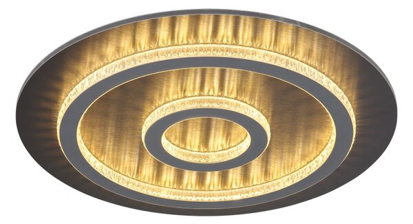 GLOBO 48042-40A JAYDEN stropné svietidlo D450mm LED 40W 4700/1300lm 3000-6500K čierna, šedá, krištáľový efekt, časovač, diaľkový ovládač