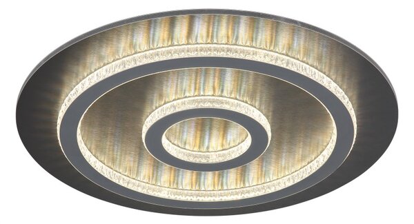 GLOBO 48042-40A JAYDEN stropné svietidlo D450mm LED 40W 4700/1300lm 3000-6500K čierna, šedá, krištáľový efekt, časovač, diaľkový ovládač