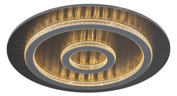 GLOBO 48042-40A JAYDEN stropné svietidlo D450mm LED 40W 4700/1300lm 3000-6500K čierna, šedá, krištáľový efekt, časovač, diaľkový ovládač