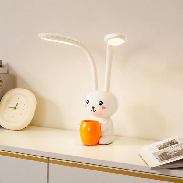 Stolové Lampa Lindby, Haas, stmievateľné, Béžová, Detská izba, Plast, Pre mladých