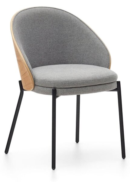 Sivé/v prírodnej farbe čalúnené jedálenské kreslo Eamy – Kave Home