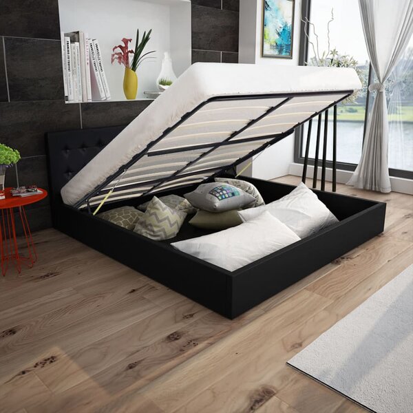 Hydraulická posteľ+úložný priestor, matrac,umelá koža 180x200cm