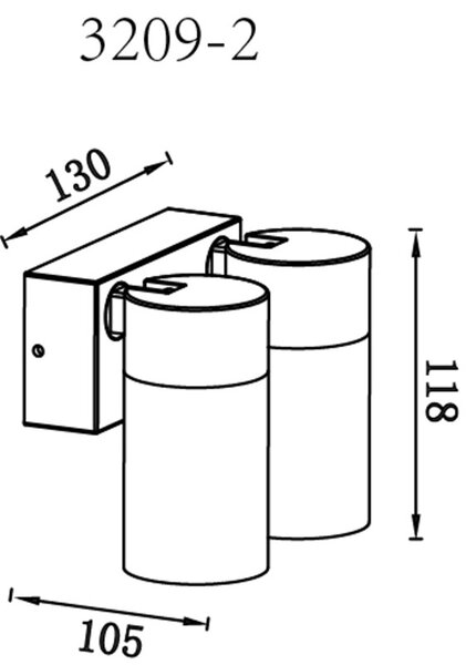 GLOBO 3209-2 PIPER vonkajšie nástenné svietidlo 2xGU10 IP44 antracitová