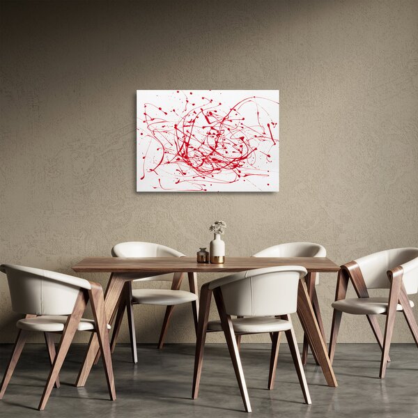 Sklenený obraz technikou Drippingu (70x50 cm)