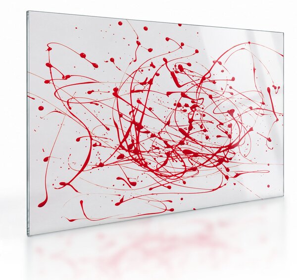 Sklenený obraz technikou Drippingu (70x50 cm)