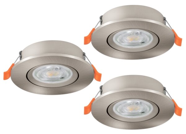 Eglo 902268 -SADA 3x LED zapustené bodové svietidlo BARRANCO LED/4,8W/230V chróm