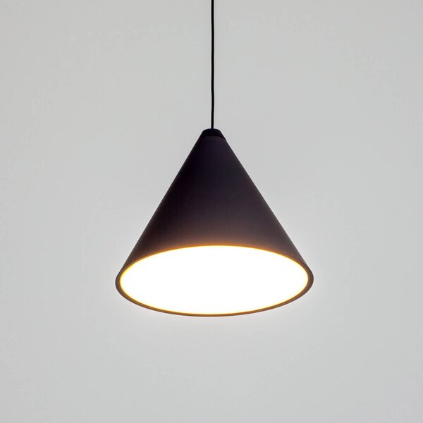 FLOS String light závesné svietidlo, 12 m kábel, kužeľ, Čierna, Obývacia izba / jedáleň, Hliník, Dizajn, Závesné svietidlo