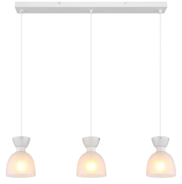 GLOBO 15769W-3 MASSEY závesné svietidlo 3xE14 biela, opálová