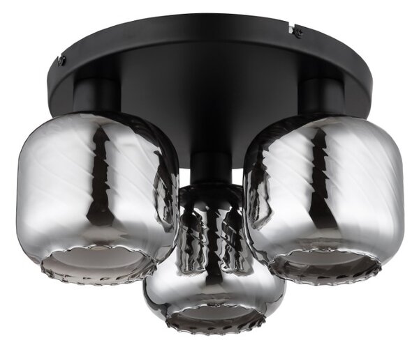 GLOBO 15754-3D XIA stropné svietidlo D370mm 3xE27 čierna, dymová