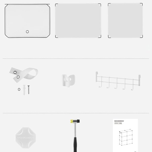 Organizér na topánky KIMBERLY, 10 boxov, biela/priesvitná SongmicsHome