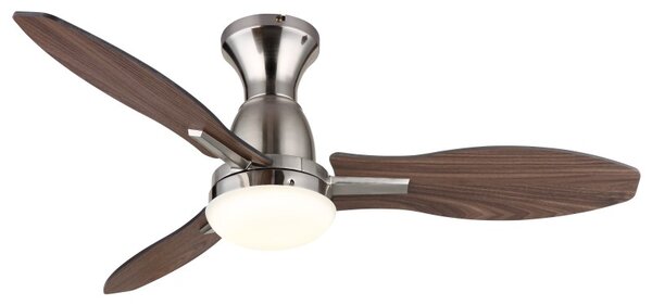 GLOBO 03671N GALE stropný ventilátor so svetlom D1070mm LED 22W 2890/2453lm 3000+4500+6000K nikel, imitácia dreva, časovač, diaľkový ovládač