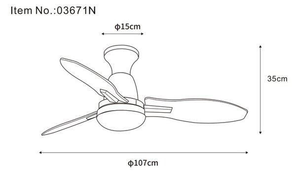 GLOBO 03671N GALE stropný ventilátor so svetlom D1070mm LED 22W 2890/2453lm 3000+4500+6000K nikel, imitácia dreva, časovač, diaľkový ovládač