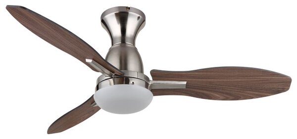 GLOBO 03671N GALE stropný ventilátor so svetlom D1070mm LED 22W 2890/2453lm 3000+4500+6000K nikel, imitácia dreva, časovač, diaľkový ovládač
