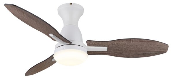 GLOBO 03671W GALE stropný ventilátor so svetlom D1070mm LED 22W 2890/2453lm 3000+4500+6000K biela, imitácia dreva, časovač, diaľkový ovládač