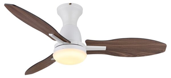 GLOBO 03671W GALE stropný ventilátor so svetlom D1070mm LED 22W 2890/2453lm 3000+4500+6000K biela, imitácia dreva, časovač, diaľkový ovládač