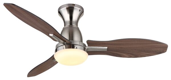 GLOBO 03671N GALE stropný ventilátor so svetlom D1070mm LED 22W 2890/2453lm 3000+4500+6000K nikel, imitácia dreva, časovač, diaľkový ovládač