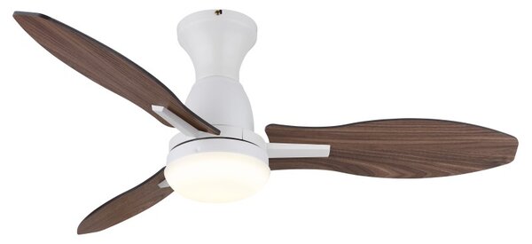 GLOBO 03671W GALE stropný ventilátor so svetlom D1070mm LED 22W 2890/2453lm 3000+4500+6000K biela, imitácia dreva, časovač, diaľkový ovládač
