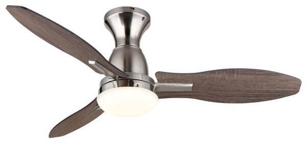 GLOBO 03671N GALE stropný ventilátor so svetlom D1070mm LED 22W 2890/2453lm 3000+4500+6000K nikel, imitácia dreva, časovač, diaľkový ovládač