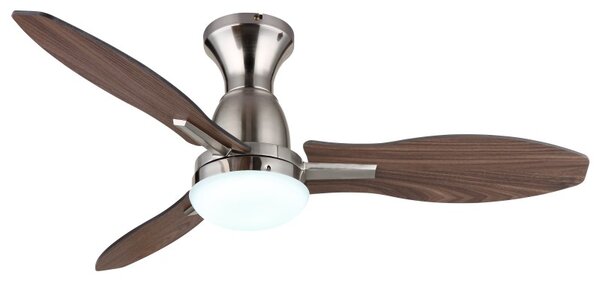 GLOBO 03671N GALE stropný ventilátor so svetlom D1070mm LED 22W 2890/2453lm 3000+4500+6000K nikel, imitácia dreva, časovač, diaľkový ovládač