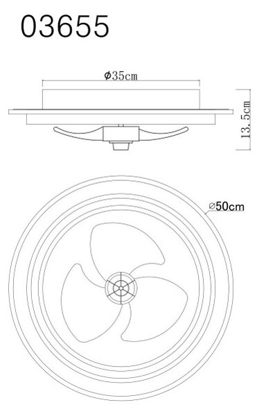 GLOBO 03655 BOZAN stropný ventilátor so svetlom D500mm LED 32W 3200/1200lm 2700-6500K čierna, vzhľad dreva, dymová, časovač, diaľkový ovládač