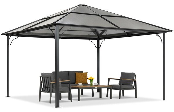 Moderný záhradný altánok Santiago 4x4m Garden Point antracyt
