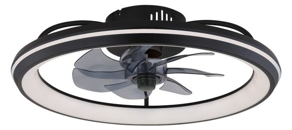 GLOBO 03643 CELESTE stropný ventilátor so svetlom D500mm LED 40W 5000/2080lm 3000-6500K čierna, dymová, časovač, diaľkový ovládač