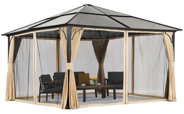 Moderný záhradný altánok Santiago Premium 4x4m Garden Point béžový