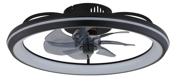 GLOBO 03643 CELESTE stropný ventilátor so svetlom D500mm LED 40W 5000/2080lm 3000-6500K čierna, dymová, časovač, diaľkový ovládač