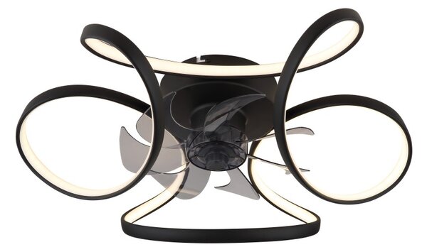 GLOBO 03638 LORIS stropný ventilátor so svetlom D560mm LED 40W 4300/1500lm 3000-6500K čierna, časovač, diaľkový ovládač