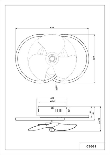 GLOBO 03661 KAREN stropný ventilátor so svetlom LED 24W 2800/490lm 2700-6500K čierna, dymová, časovač, diaľkový ovládač
