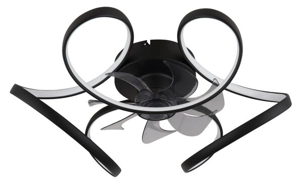GLOBO 03638 LORIS stropný ventilátor so svetlom D560mm LED 40W 4300/1500lm 3000-6500K čierna, časovač, diaľkový ovládač