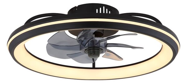 GLOBO 03643 CELESTE stropný ventilátor so svetlom D500mm LED 40W 5000/2080lm 3000-6500K čierna, dymová, časovač, diaľkový ovládač