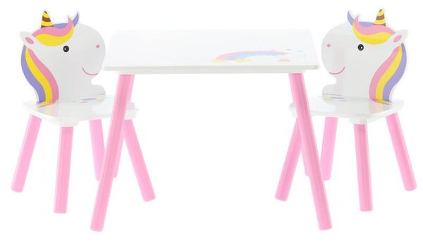 Detský set stolík a stoličky Lillyann (biela + ružová). Vlastná spoľahlivá doprava až k Vám domov. 1052690