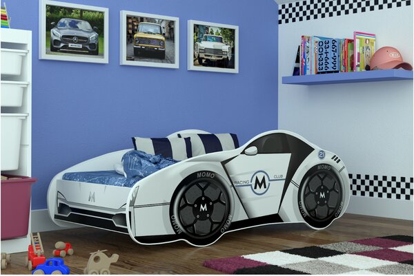 MAXMAX Detská posteľ auto JOE 140x70 cm - biela (12)