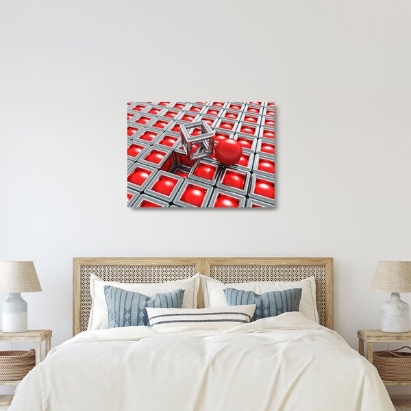 Sklenený obraz - 3D metalická abstrakcia (70x50 cm)