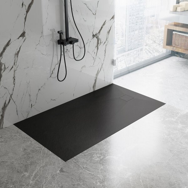 Rea Magnum Black, sprchová vanička 1000×800×25 mm, čierna matná, REA-K3907