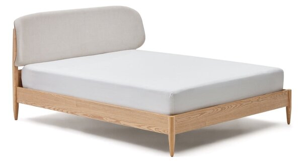 Dvojlôžková posteľ z jaseňového dreva s roštom v béžovo-prírodnej farbe 180x200 cm Octavia – Kave Home