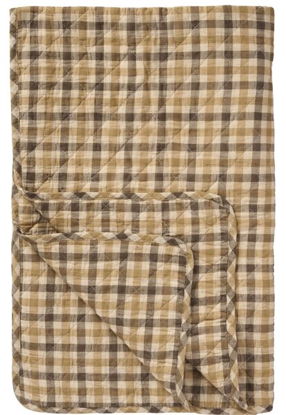 Prešívaný prehoz Brown checkered pattern 130 × 180 cm