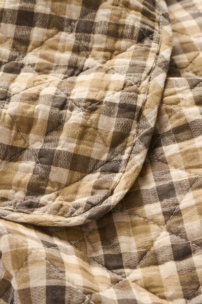 Prešívaný prehoz Brown checkered pattern 130 × 180 cm